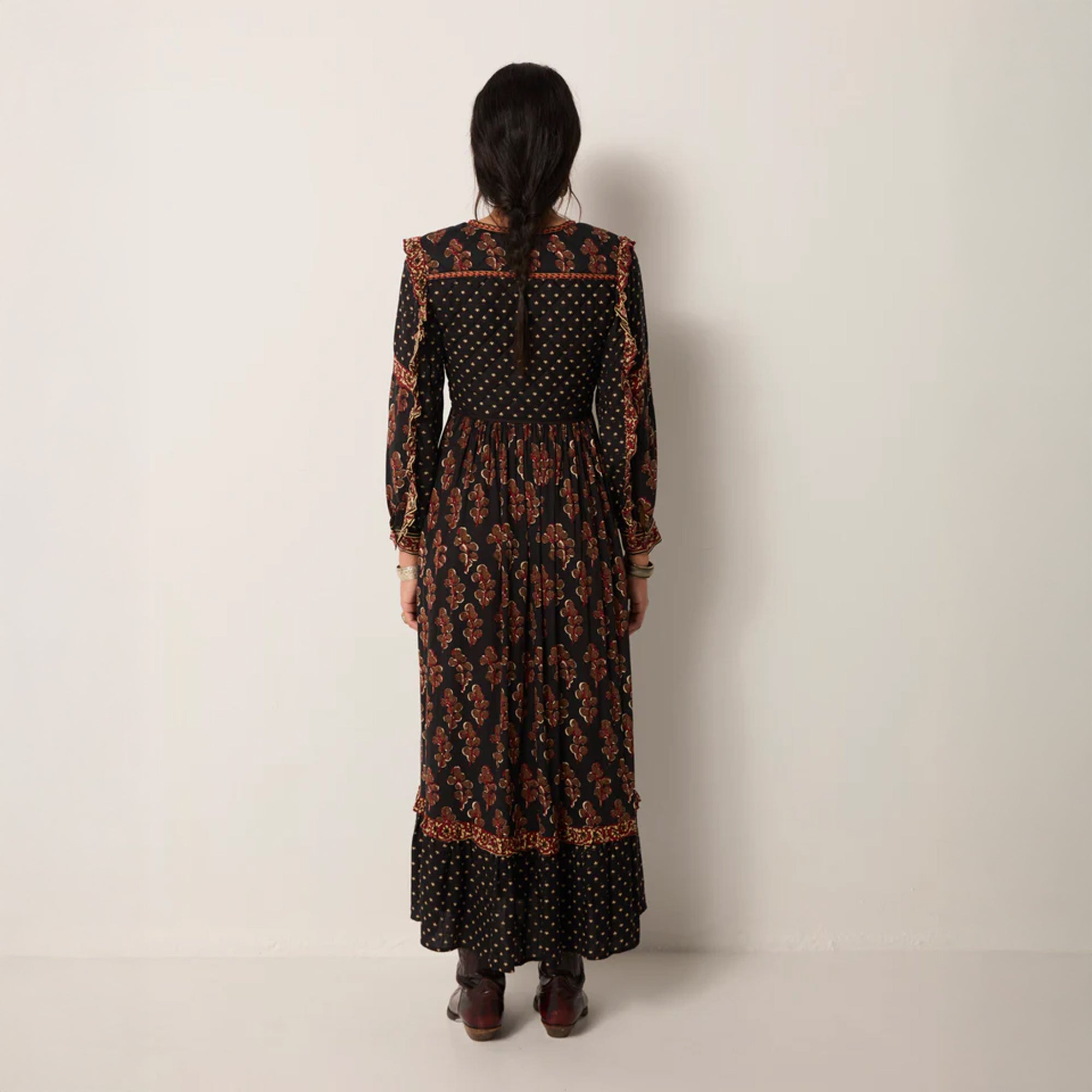 Lily Quilted Dress - Black Coffee