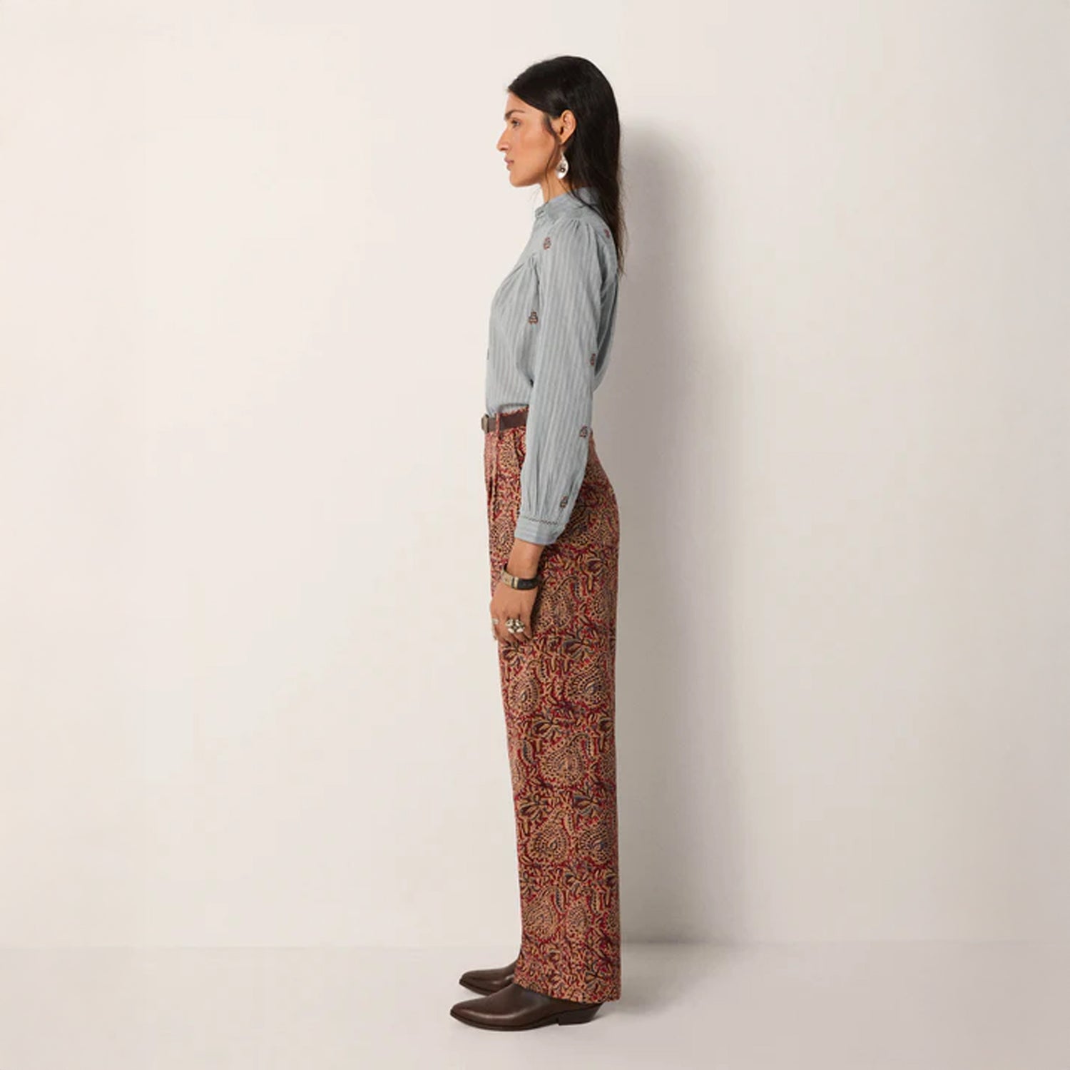Jimmy Printed Trouser - Red Blue