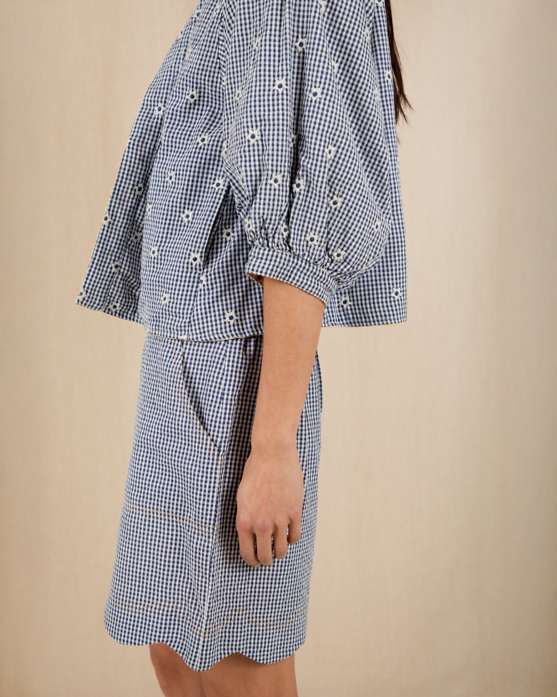 Mary Short - Navy Gingham