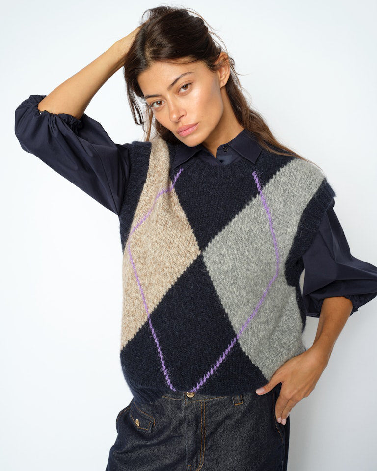 Jennine Knit Vest - Salute Navy