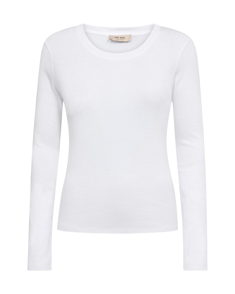 Mali O-Neck Long Sleeve Tee - White
