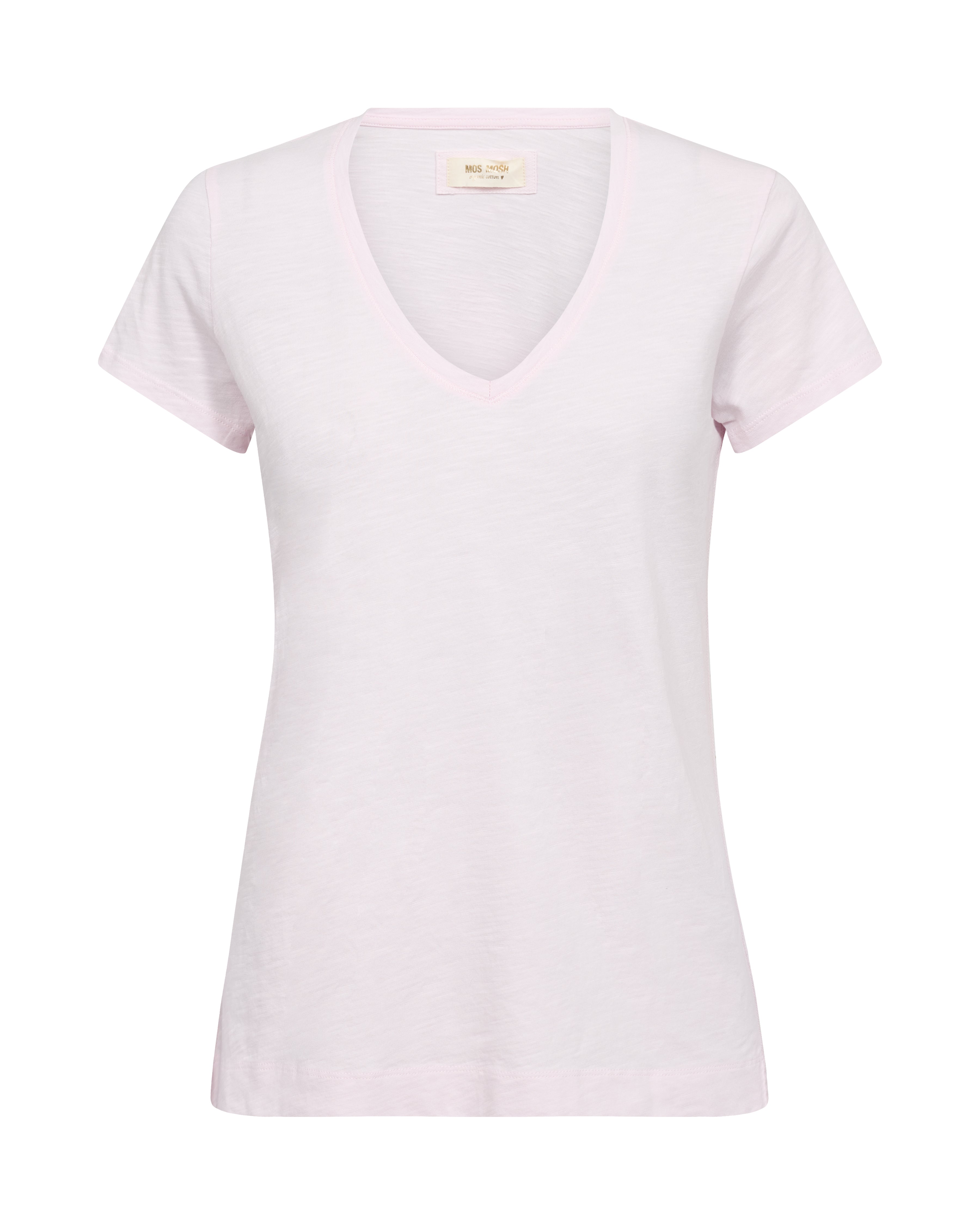 Arden Organic V-Neck Short Sleeve Tee - Ballet Slipper