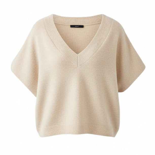 V Neck Knitted Tank - Off White