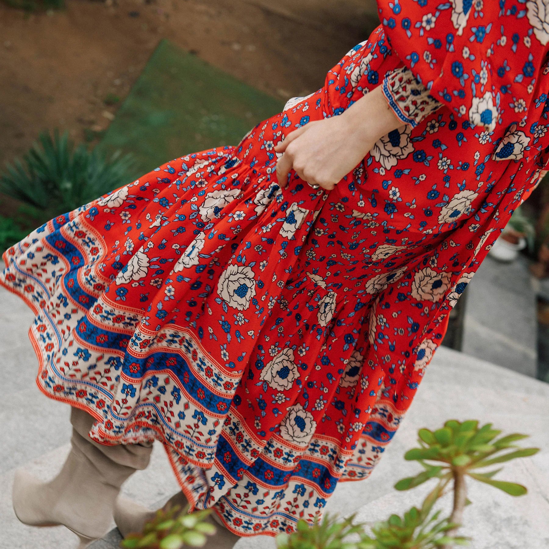 Maggie Maxi Dress - Red Print