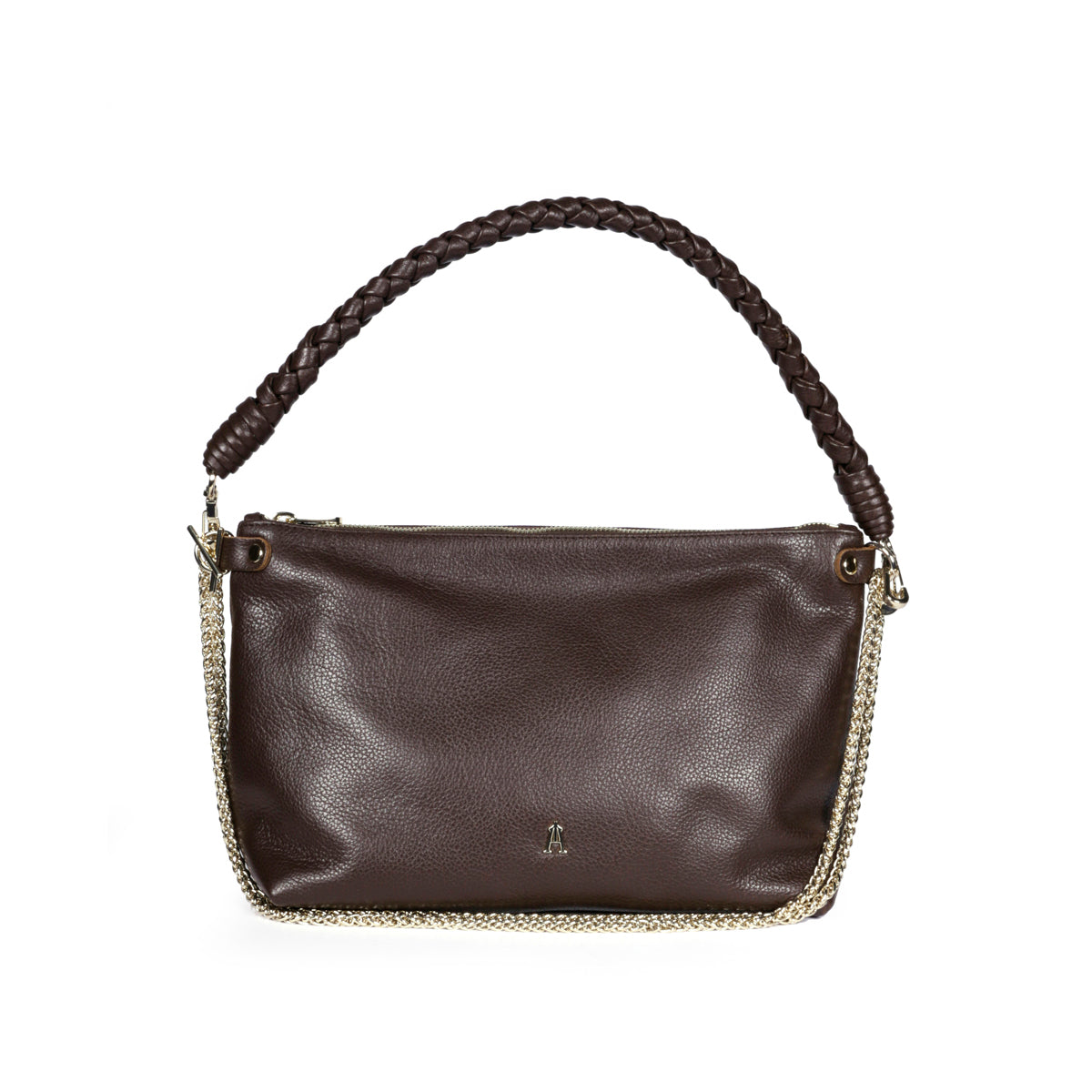 Mallow Twist Calf Leather Bag - Graine Espresso