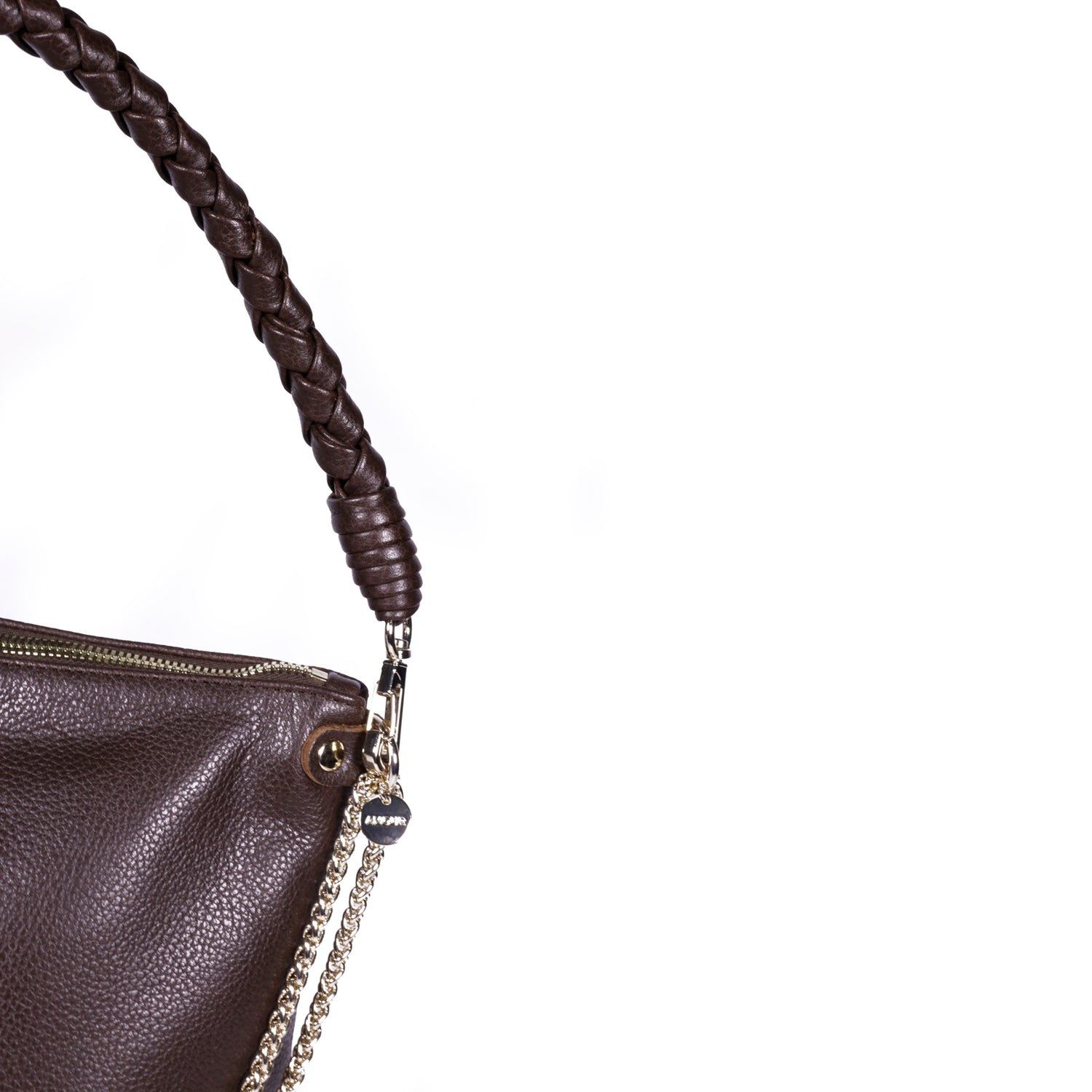 Mallow Twist Calf Leather Bag - Graine Espresso