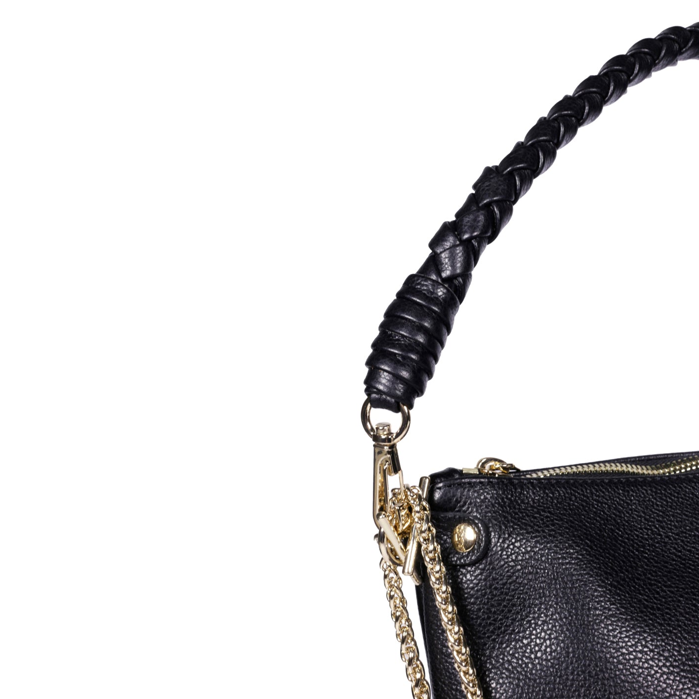 Mallow Twist Calf Leather Bag - Graine Noir