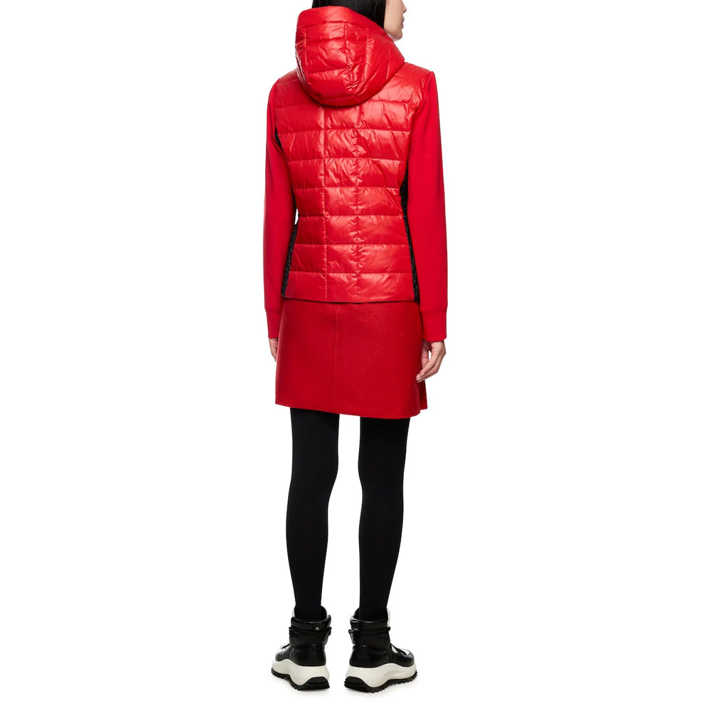 Hybrid Puffa Sports Jacket - Cranberry