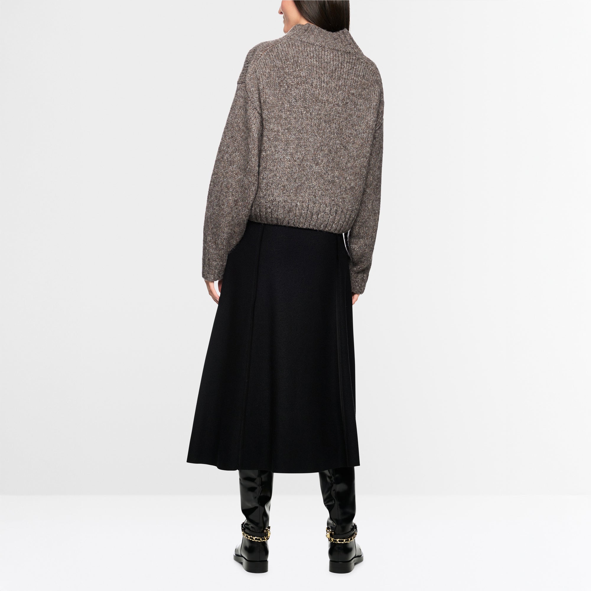 Marl Knit Turtle Neck - Soft Charcoal