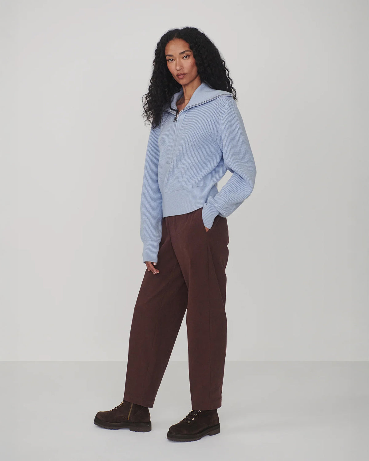 Maura Half Zip Knit - Kentucky Blue