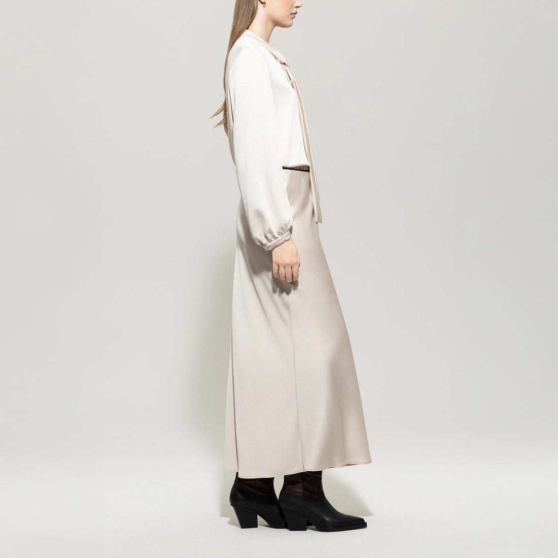 Maxi Satin Skirt - Silky Cream