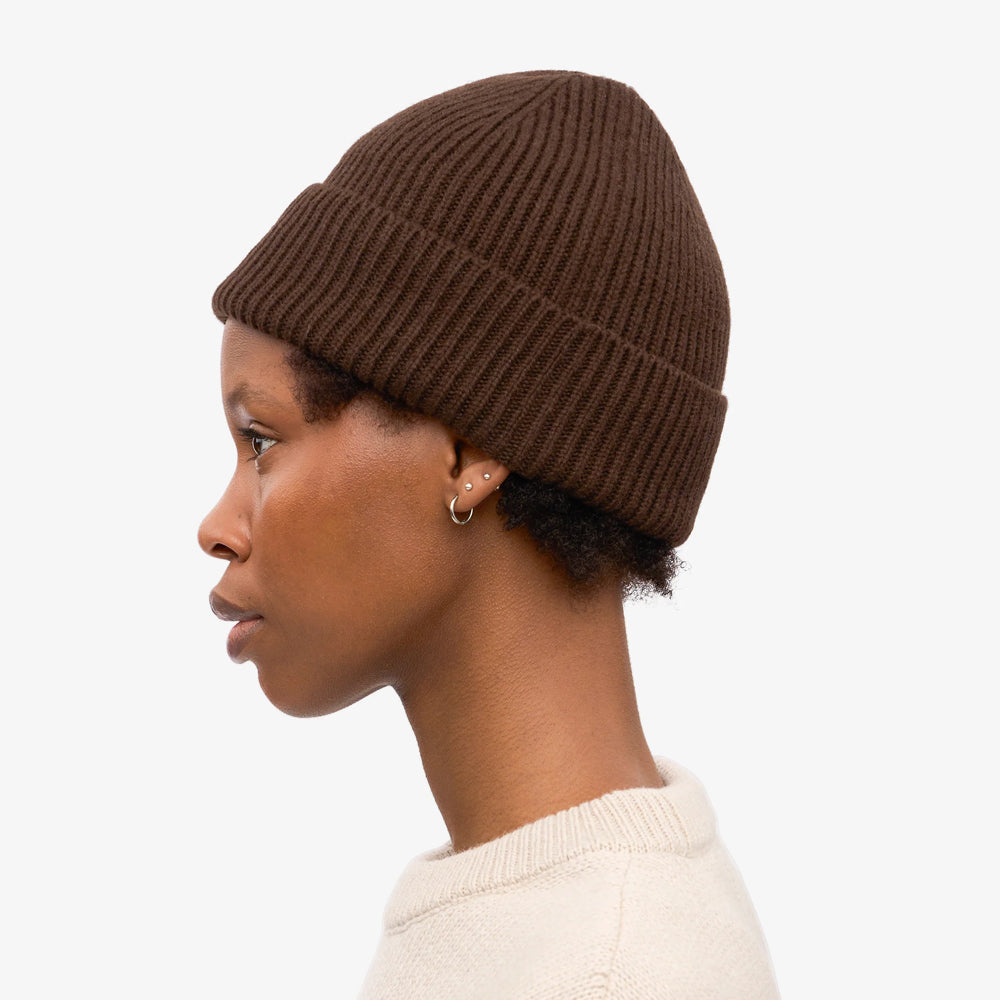 Merino Wool Beanie - Coffee Brown