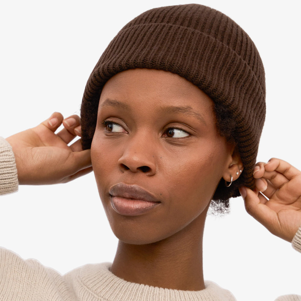 Merino Wool Beanie - Coffee Brown