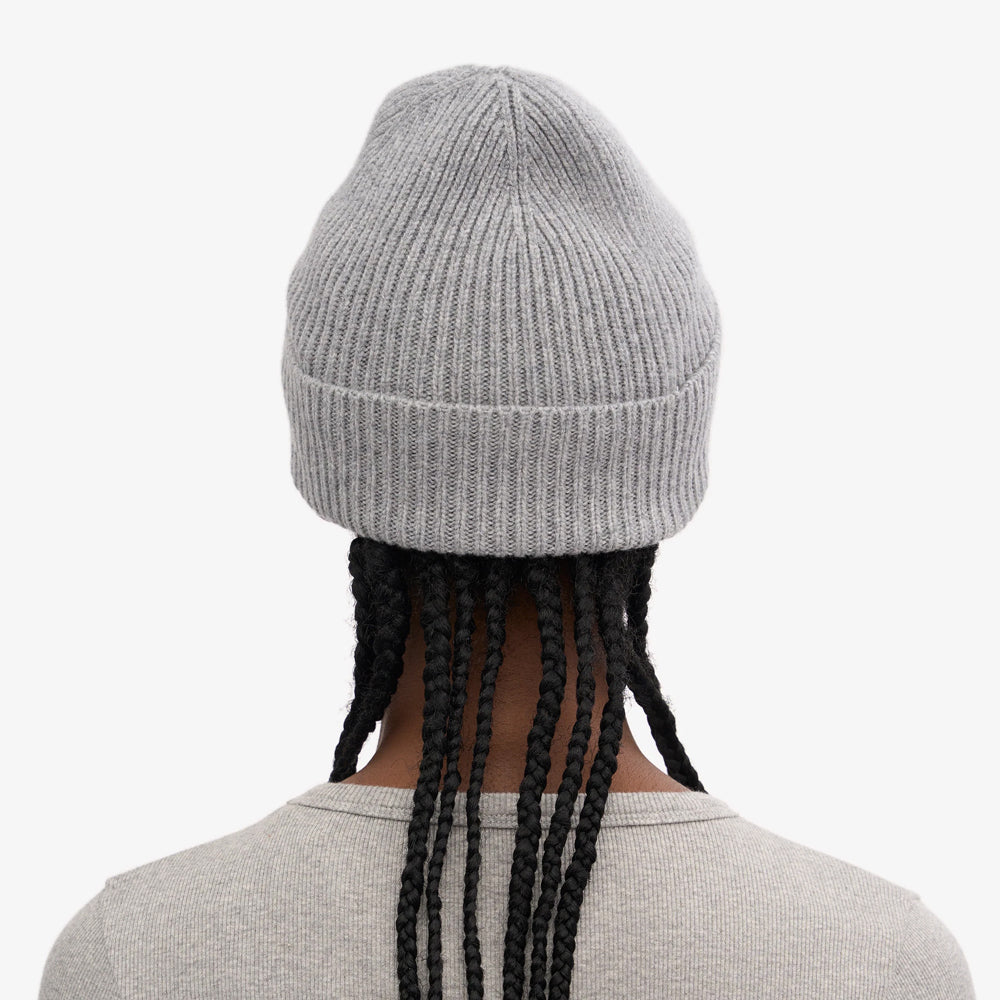 Merino Wool Beanie - Heather Grey