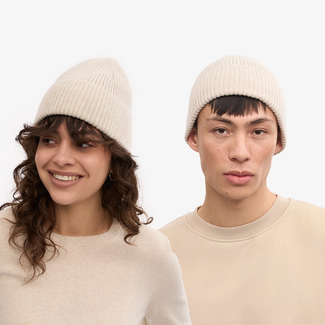 Merino Wool Beanie - Ivory White