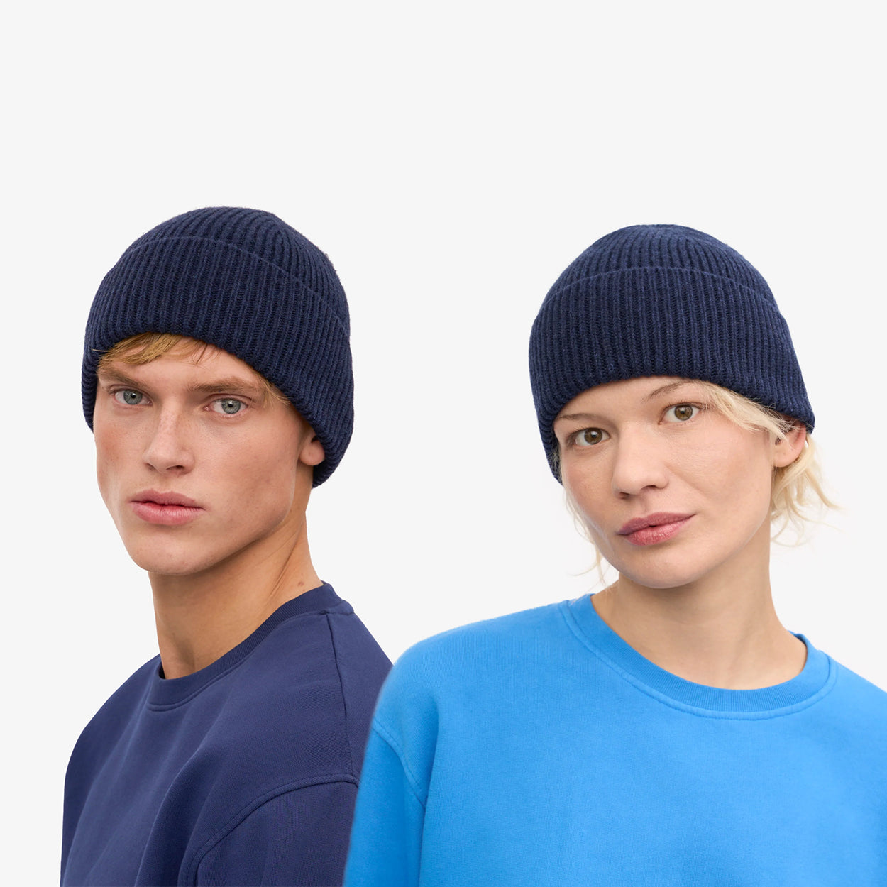 Merino Wool Beanie - Marine Blue
