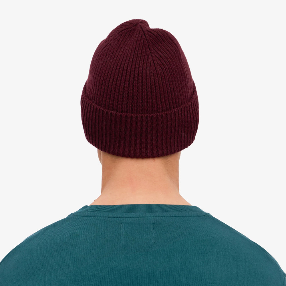 Merino Wool Beanie - Oxblood Red