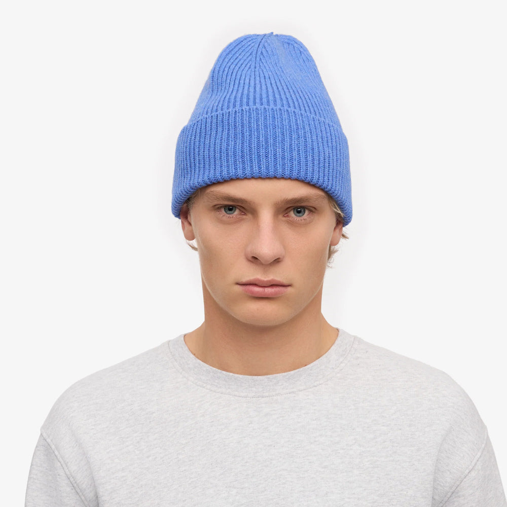 Merino Wool Beanie - Pacific Blue