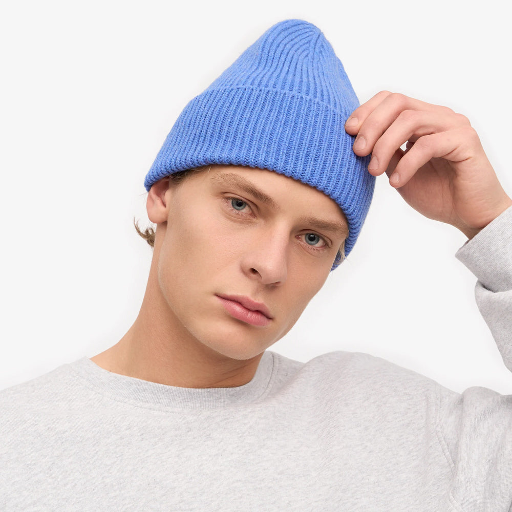 Merino Wool Beanie - Pacific Blue