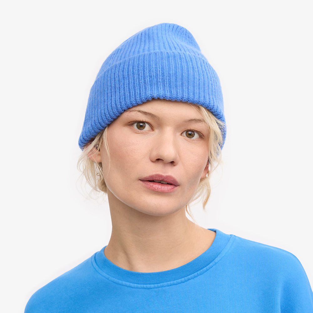 Merino Wool Beanie - Pacific Blue