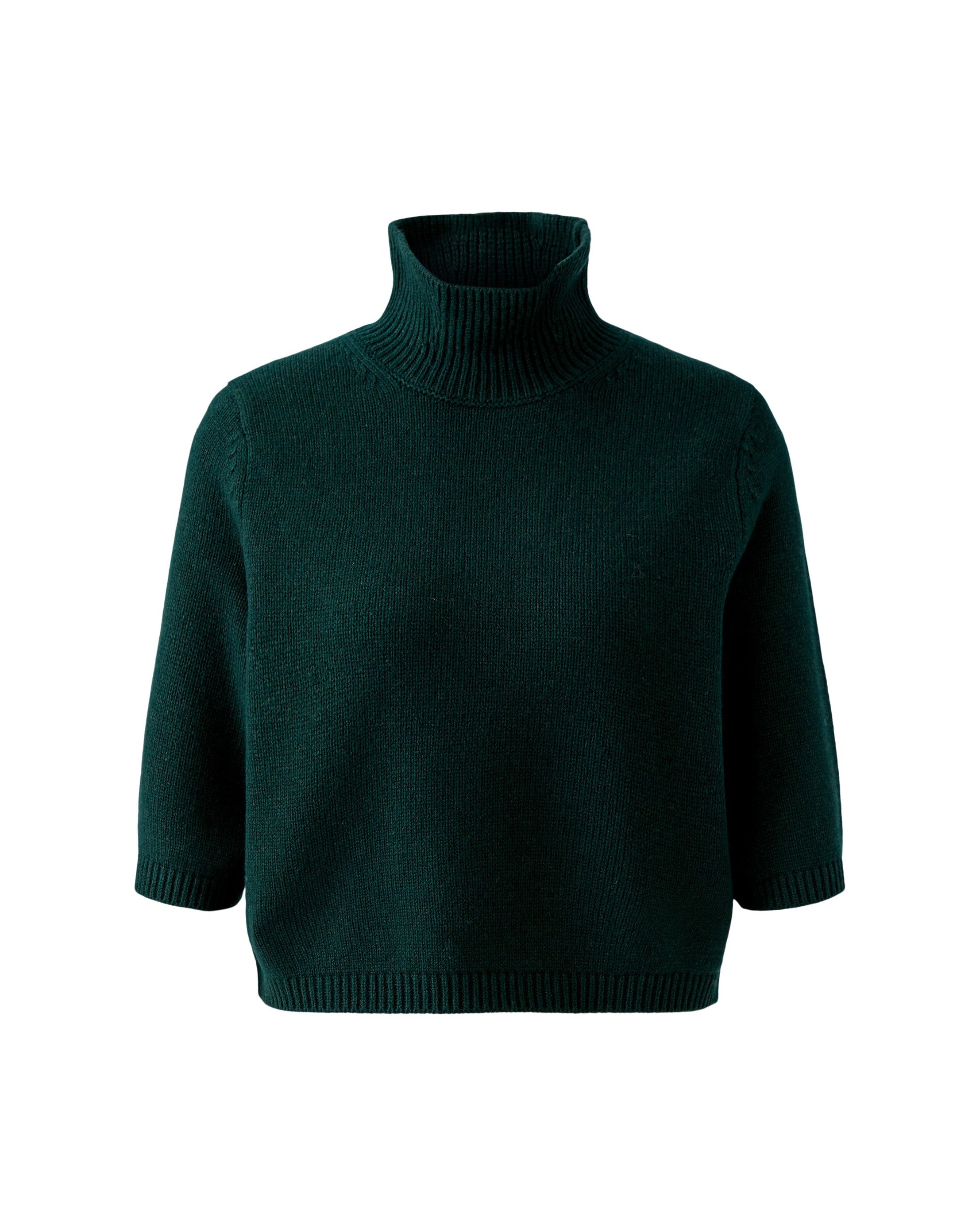 Mid Sleeve Roll Neck - Scarab Green