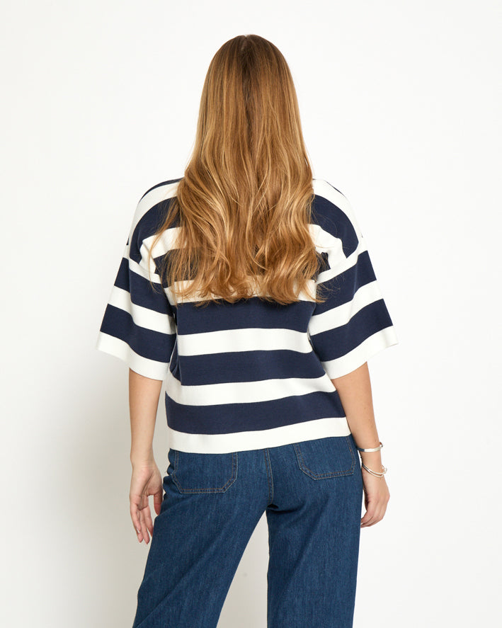 Lupi Knit T-Shirt - Sky Captain Stripe