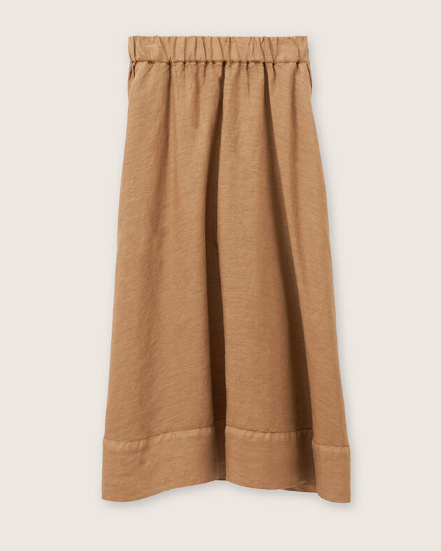 Elastic Waist Skirt - Brown