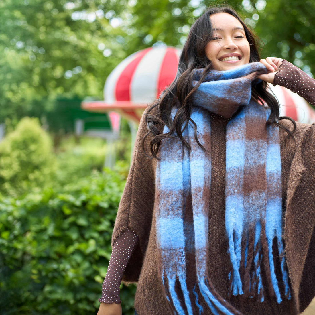 North Soft Winter Scarf - Blue/Mocca