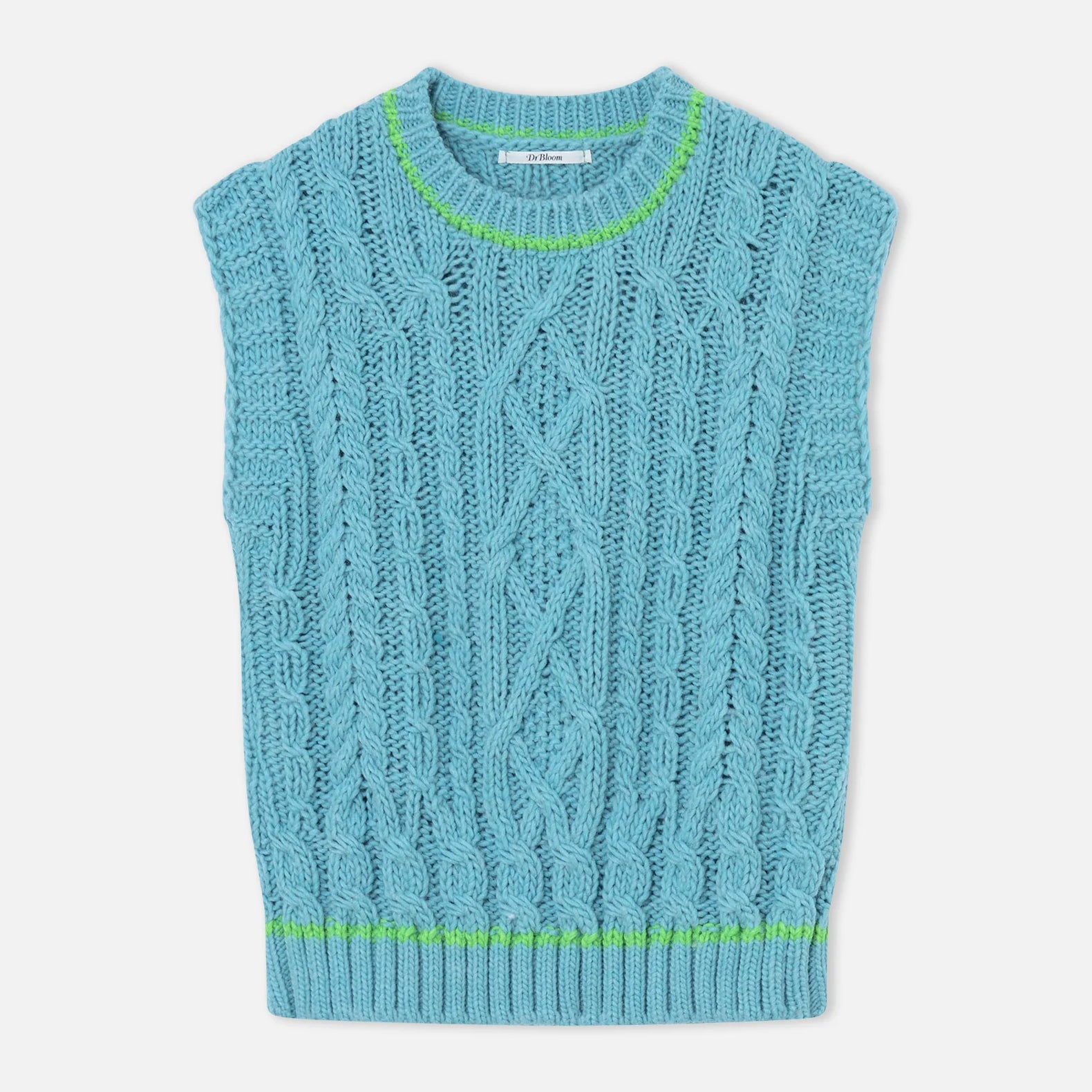 Nest Cable Knit Vest - Turquoise
