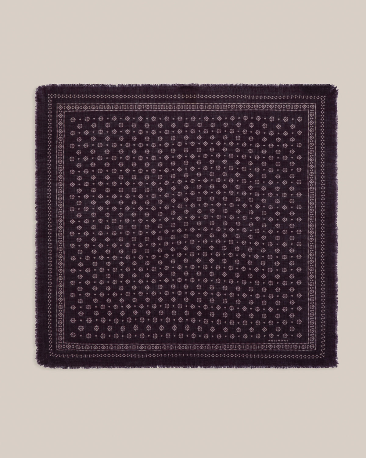 No.676 100% Wool Bandana Print Scarf - Taffeta