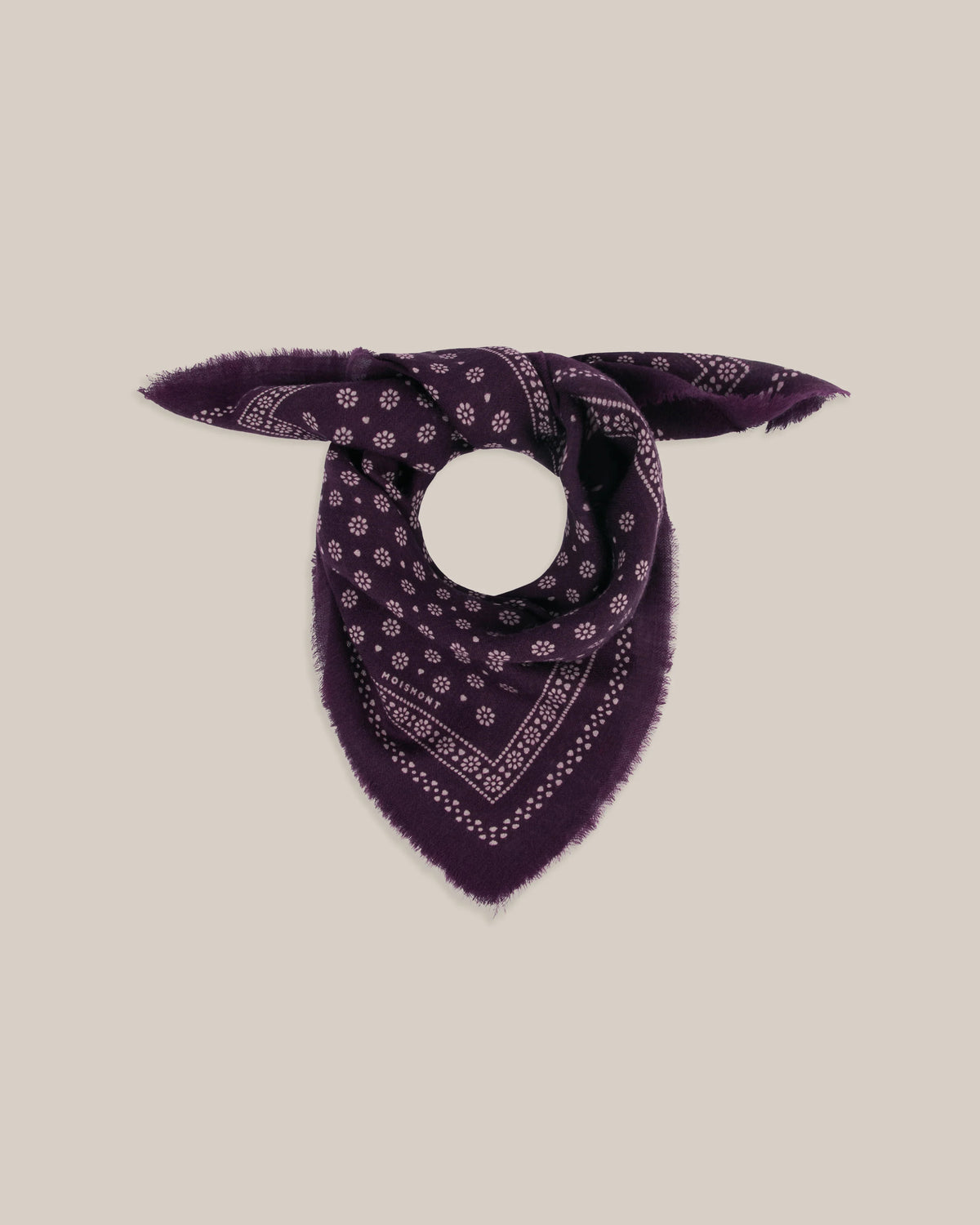 No.676 100% Wool Bandana Print Scarf - Taffeta