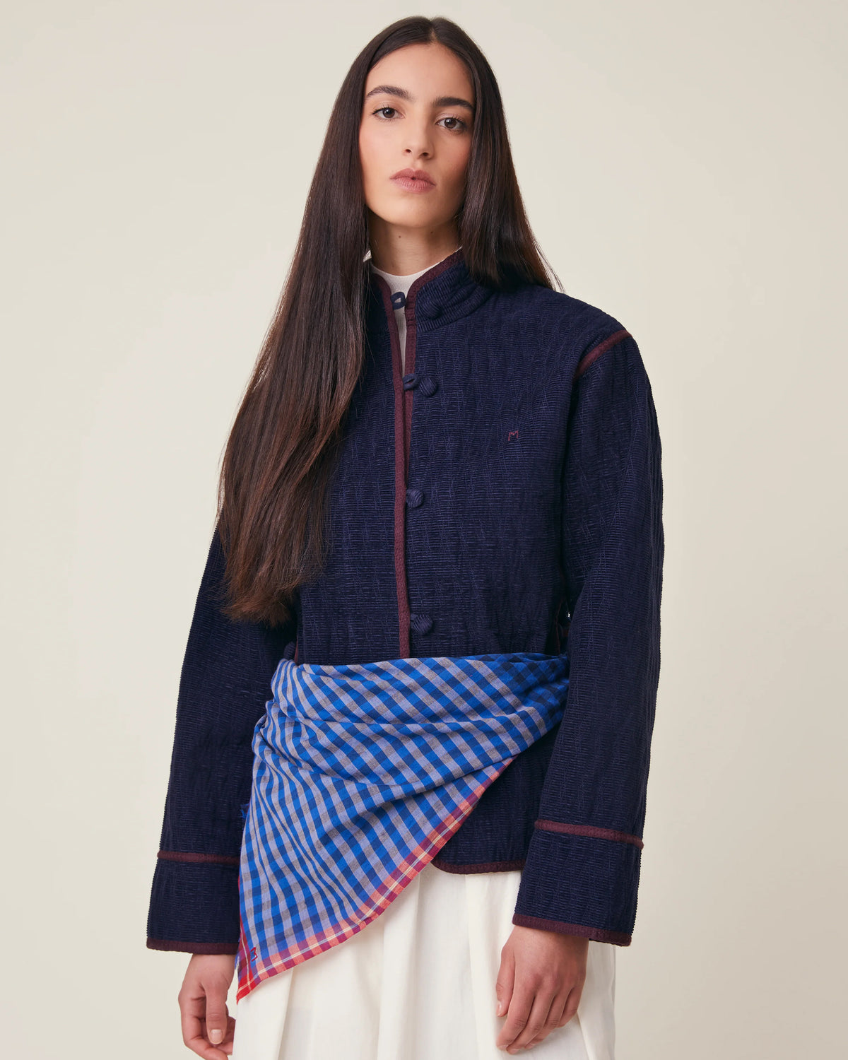 No.821 Gingham Scarf - Circus - Blue