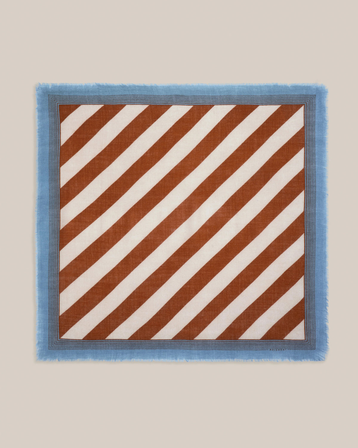 No.848 100% Wool Bold Stripe Scarf - Henna- Brown