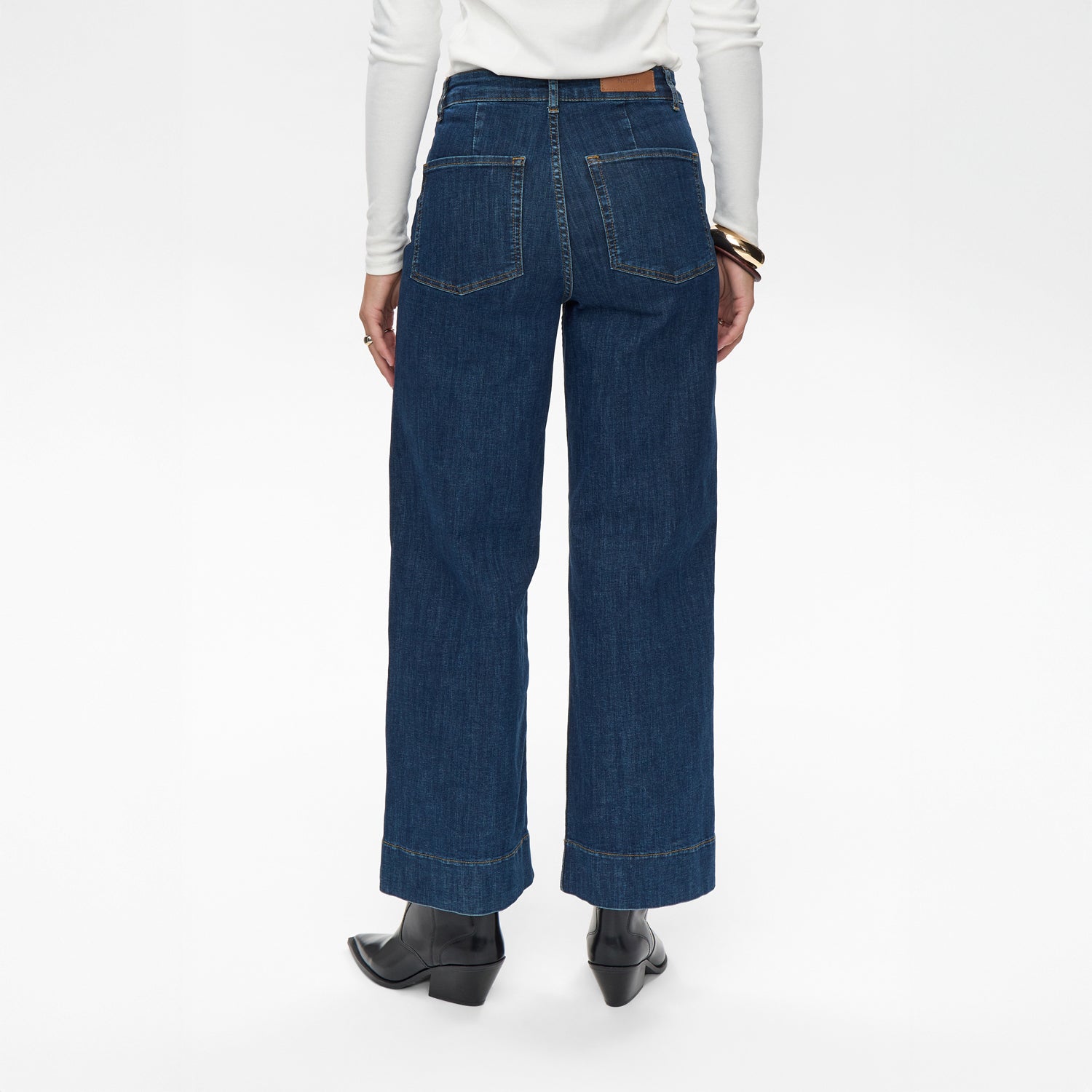 Nuparis Cropped Jeans - Dark Blue - Dark Blue Denim