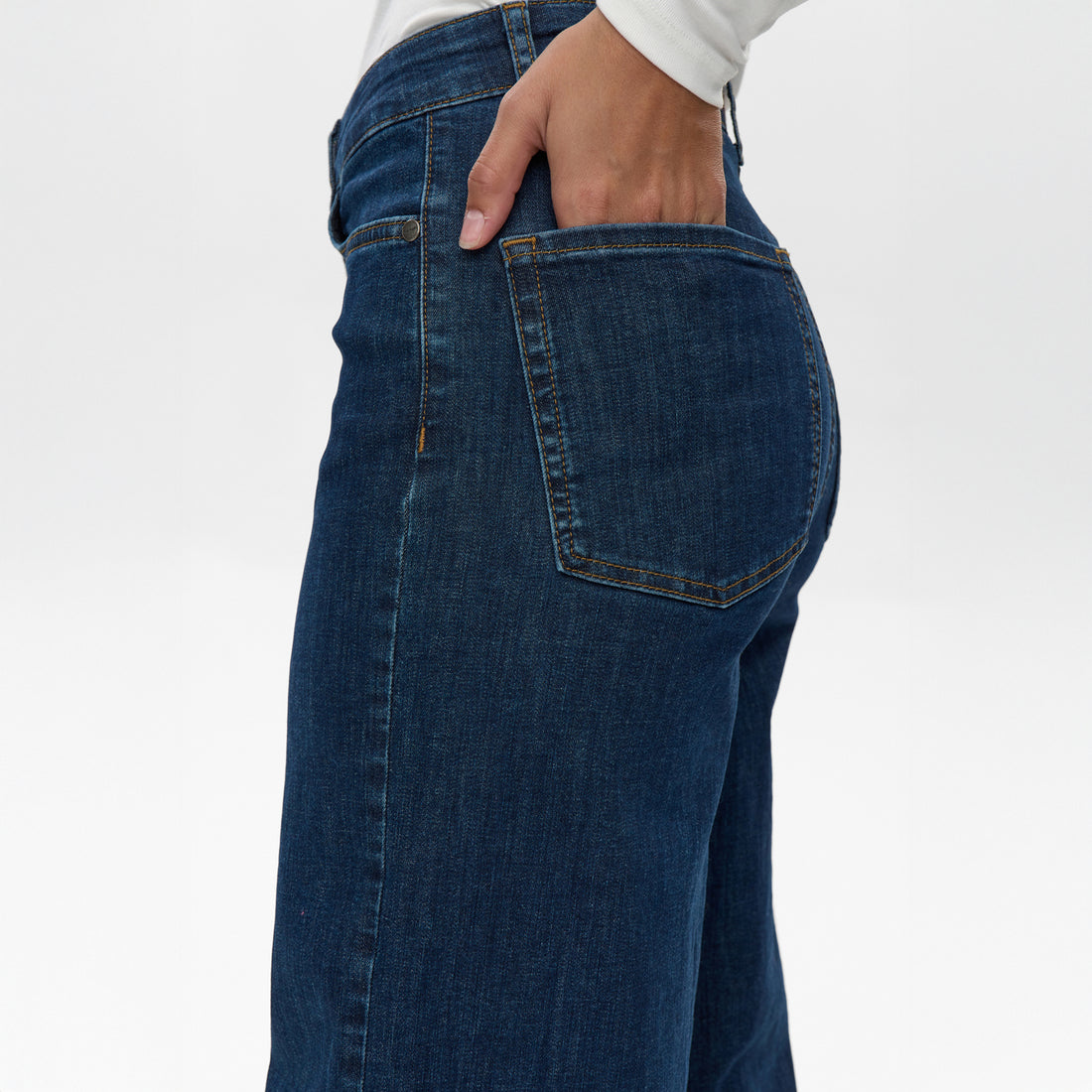 Nuparis Cropped Jeans - Dark Blue - Dark Blue Denim