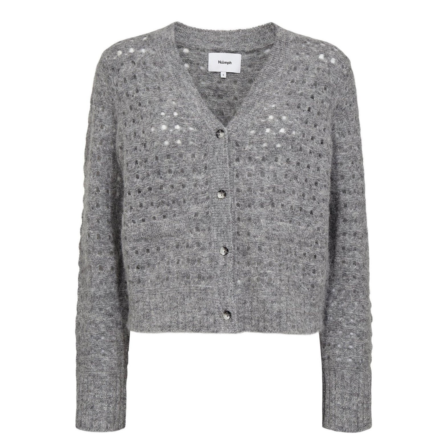 Nuriette Dot Pointelle Pullover - Medium Grey Mel