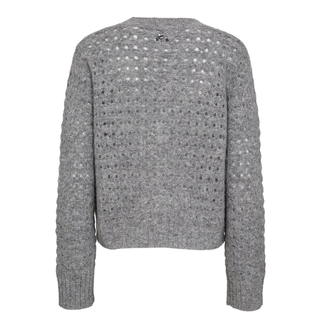 Nuriette Dot Pointelle Pullover - Medium Grey Mel