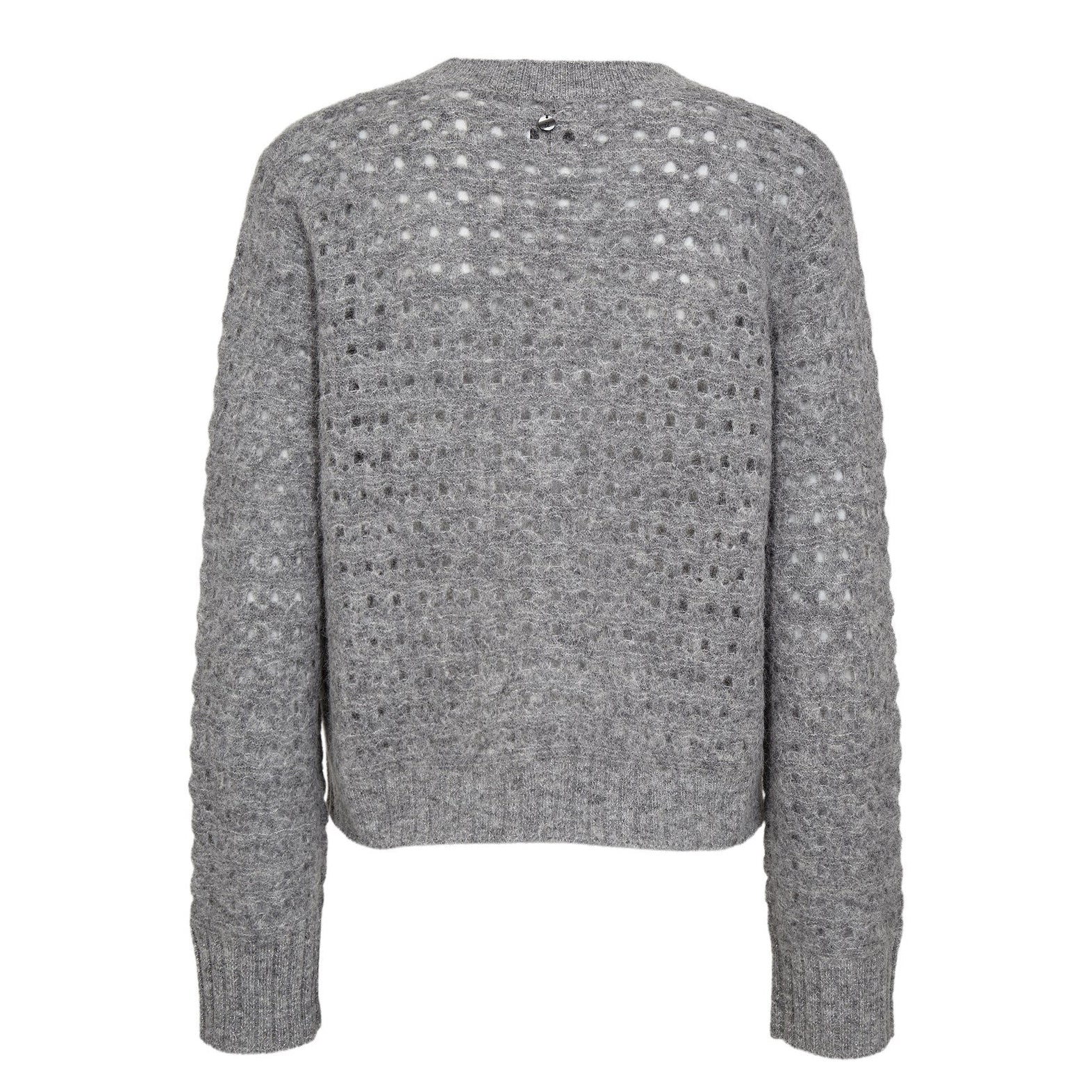 Nuriette Dot Pointelle Pullover - Medium Grey Mel