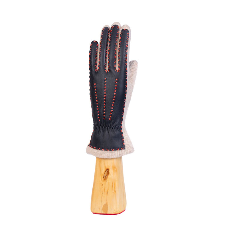 Stitched Leather Back Gloves - Natural