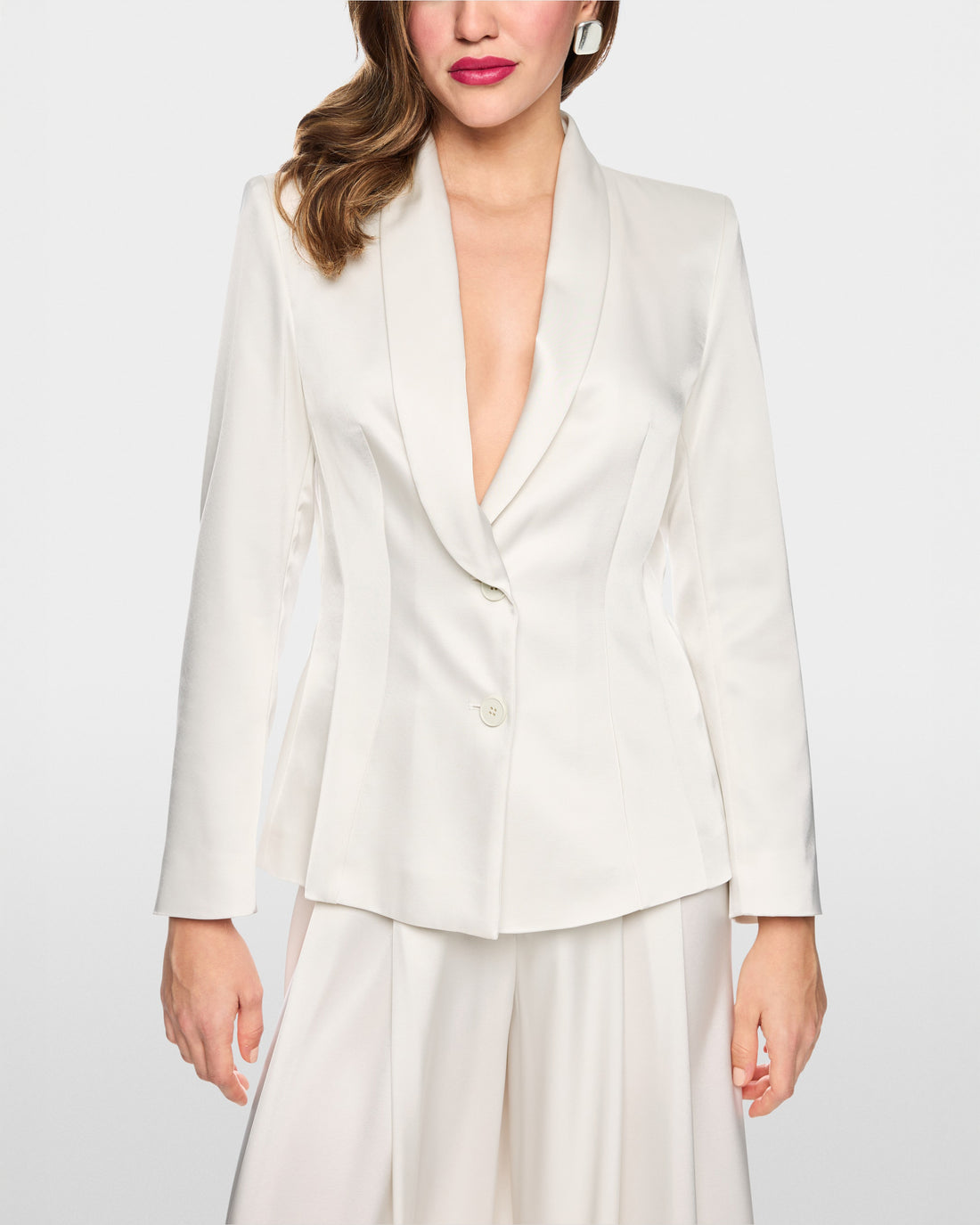 One Button Blazer - Ivory