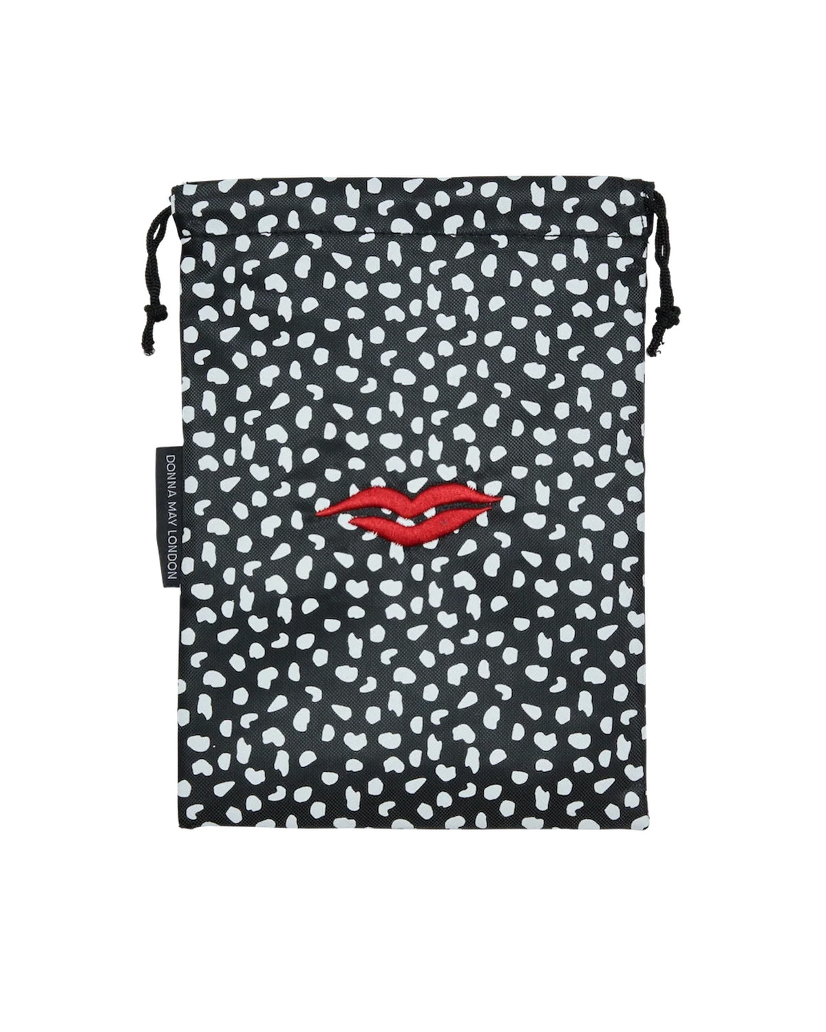 Open Flat Make Up Bag - Black & White Spot