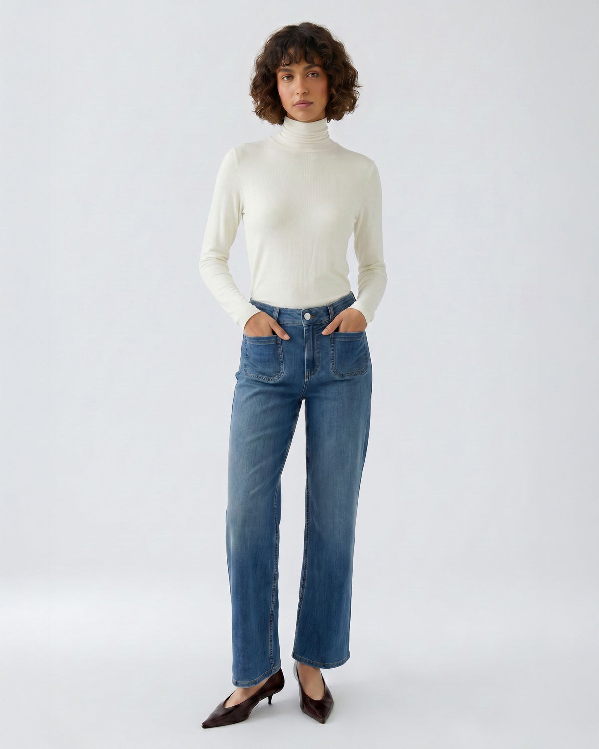 Long Sleeve Turtleneck - Cream