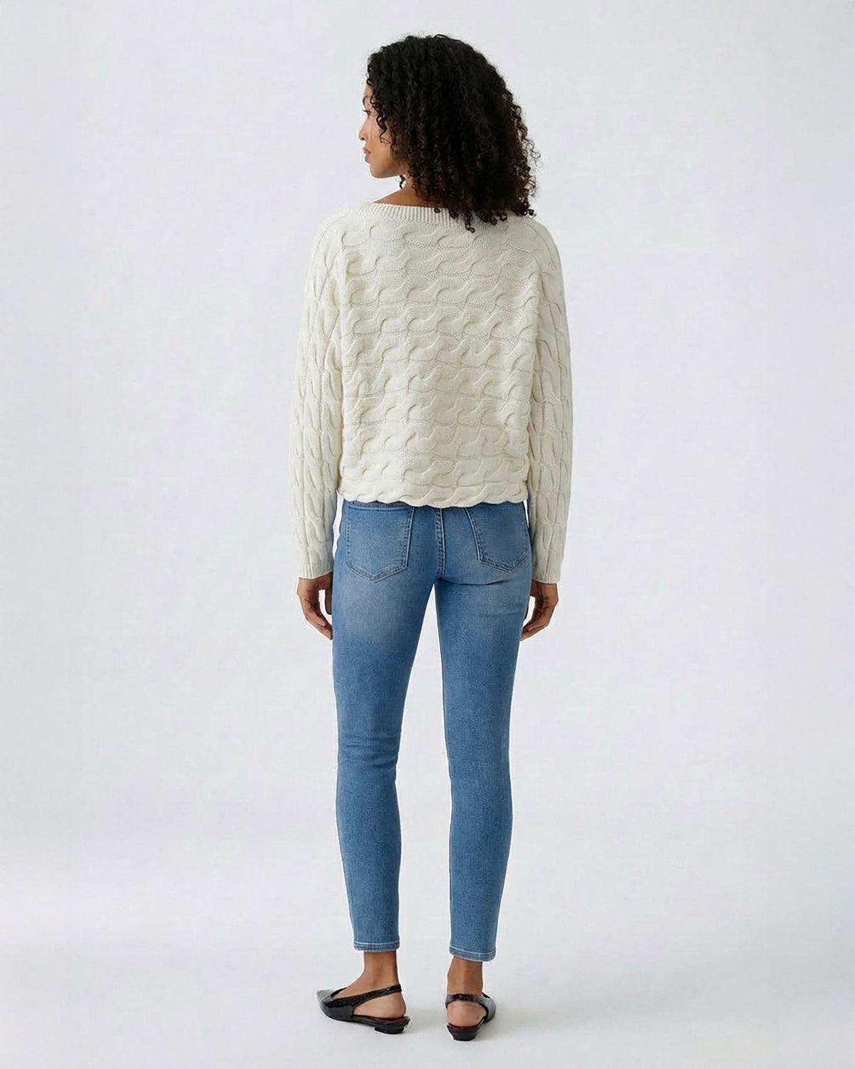 Cable Knit Jumper - Beige