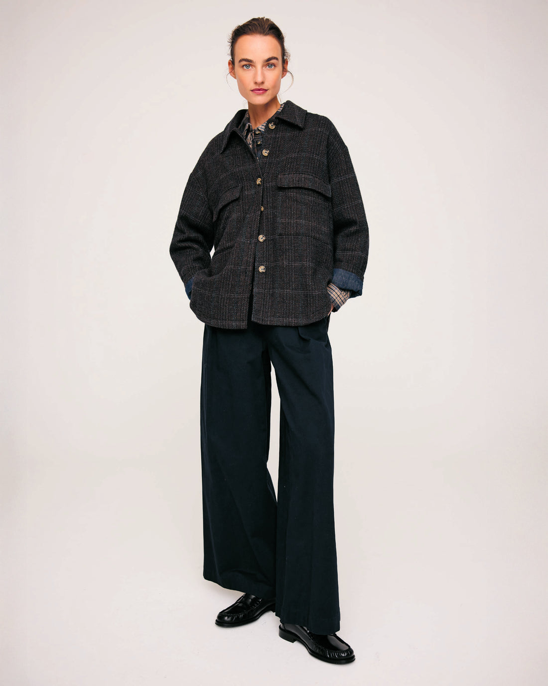 Pandora Wide Leg Trouser - Navy Blue