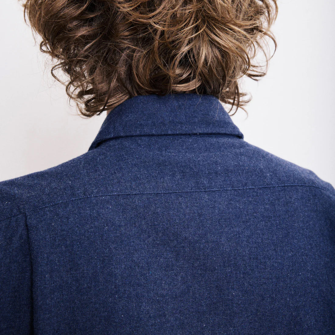 Paul Brushed Cotton Shirt - Navy