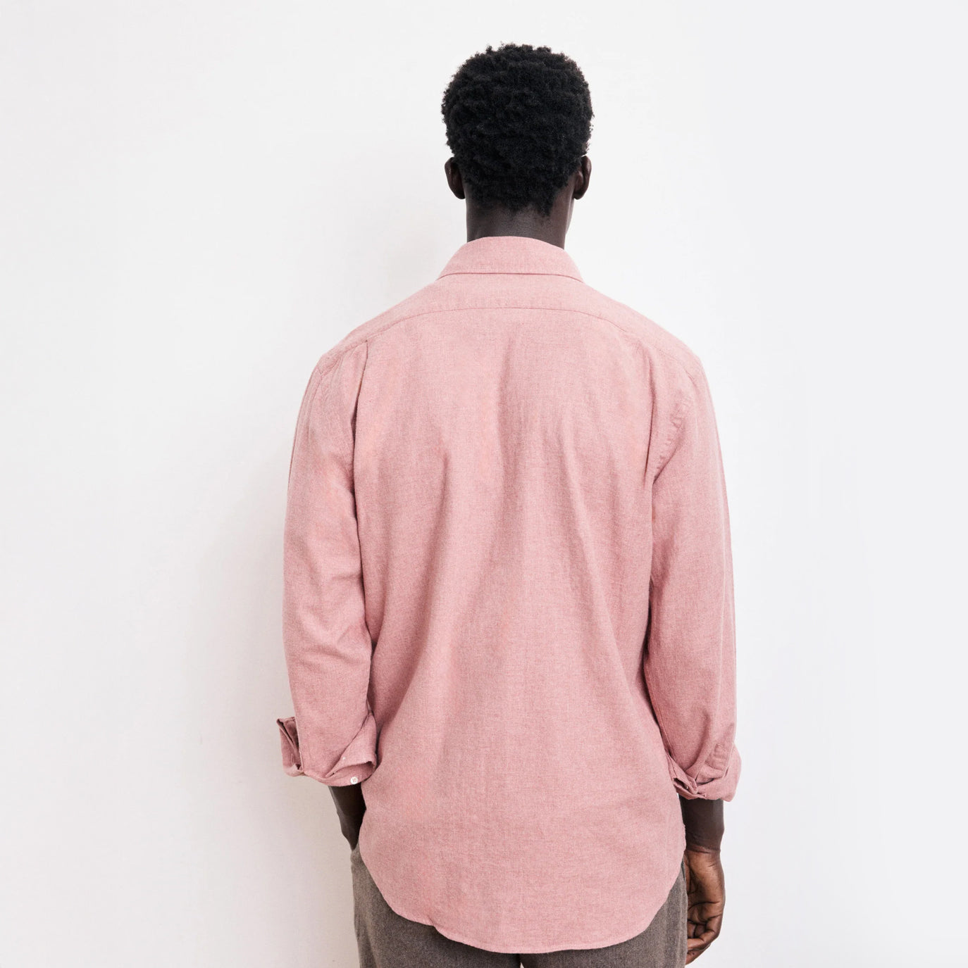 Paul Brushed Cotton Shirt - Red