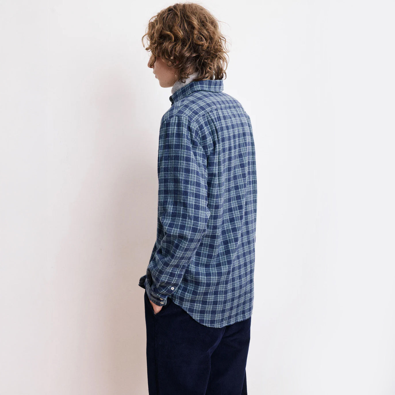 Paul Woven Check Shirt - Navy/Green