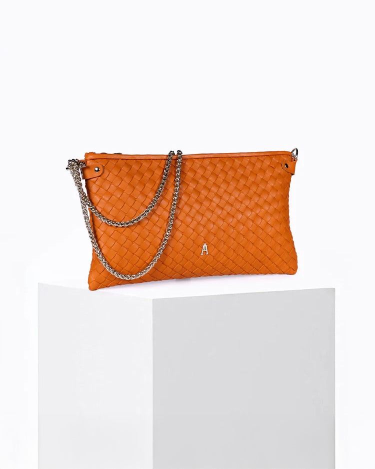 Pillow Tresse Woven Bag - Orange