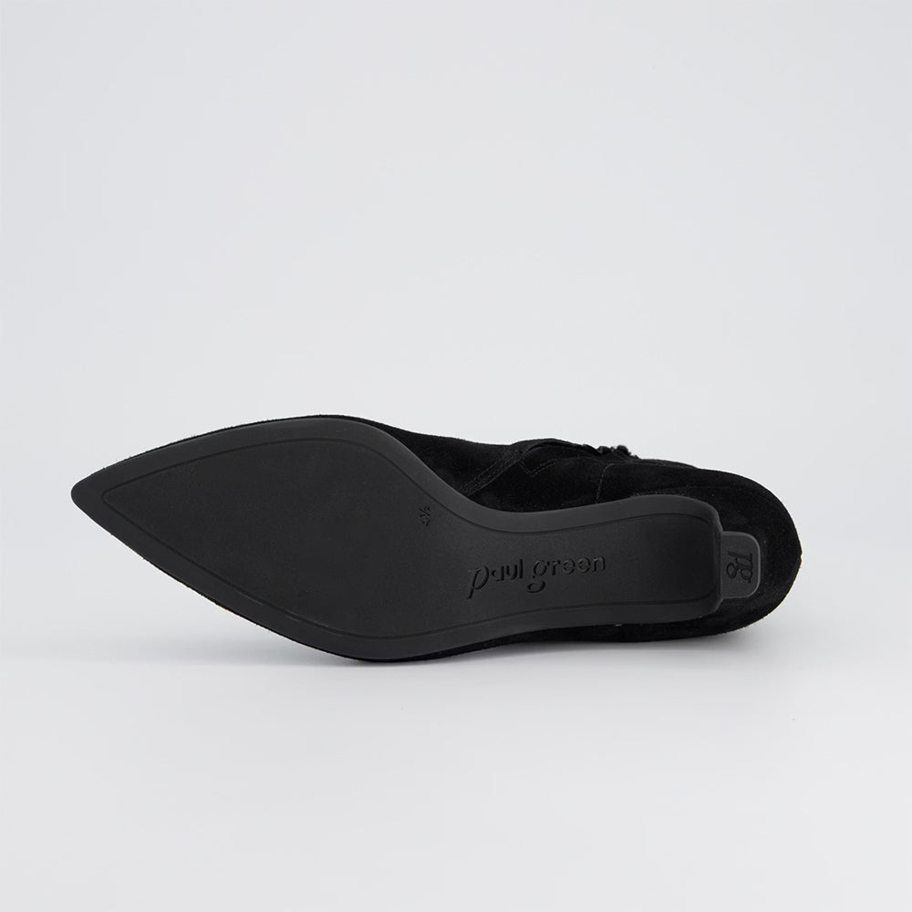 Pointed Suede Boot - Black