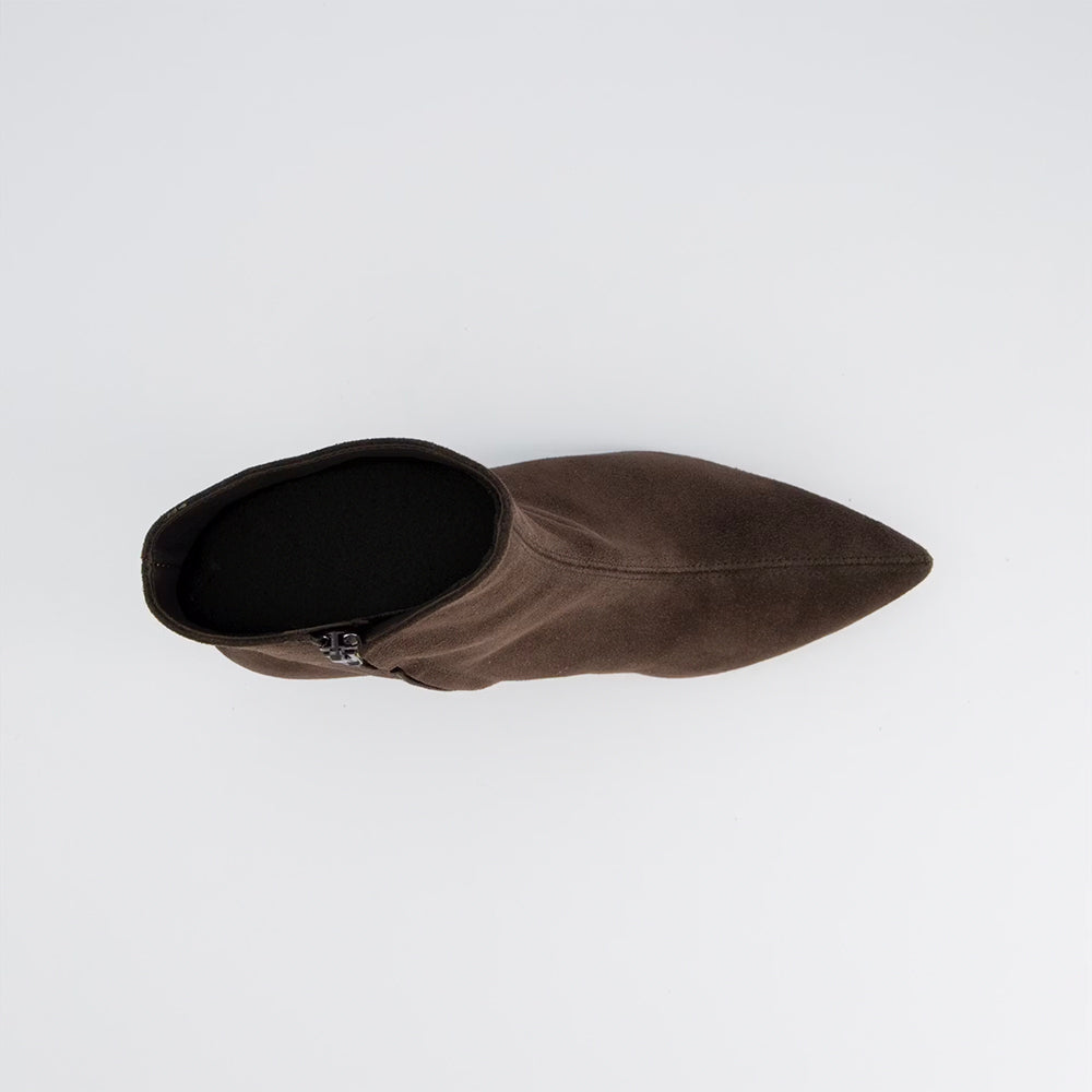 Pointed Suede Boot - Mocha